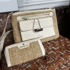 Pearl Bamboo Chic Toggle Crossbody By Spartina 449 With Matching Wallet